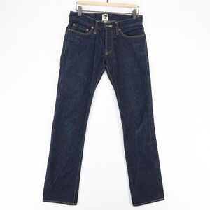 Tellason‎ Jeans Mens 27 Blue White Oak Cone Denim Selvedge Slim Straight